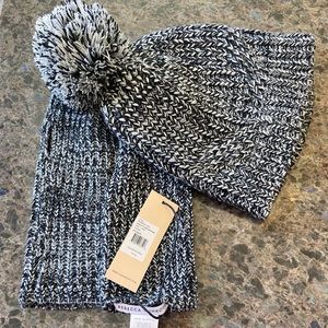 Rebecca Minkoff hat and fingerless glove set